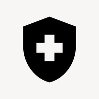 Health insurance shield flat icon vector