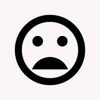 Bad mood emoticon flat icon vector