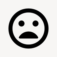 Bad mood emoticon flat icon vector