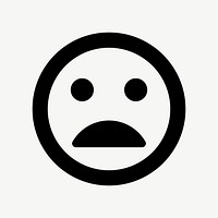 Bad mood emoticon flat icon psd