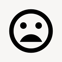 Bad mood emoticon flat icon vector