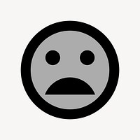 Bad mood emoticon flat icon vector