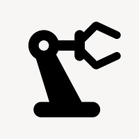 Robotic arm flat icon vector