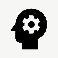 AI head flat icon psd