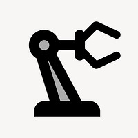 Robotic arm flat icon vector