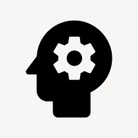 AI head flat icon vector