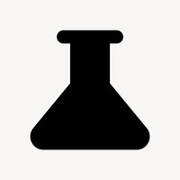 Science flask flat icon vector