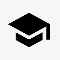 Graduation cap flat icon vector