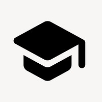 Graduation cap flat icon vector