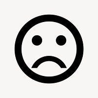 Bad mood emoticon flat icon vector