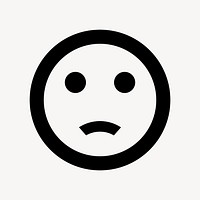 Bad mood emoticon flat icon vector