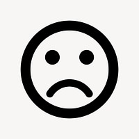 Bad mood emoticon flat icon vector