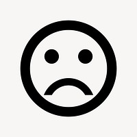 Bad mood emoticon flat icon vector