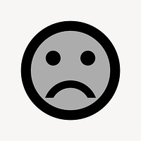 Bad mood emoticon flat icon vector