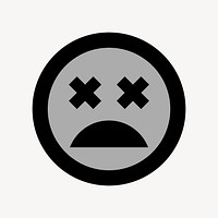 Bad mood emoticon flat icon vector