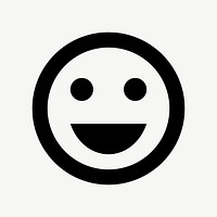 Smiling emoticon flat icon psd