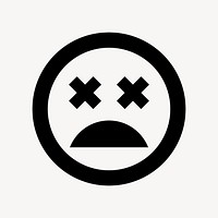 Bad mood emoticon flat icon vector