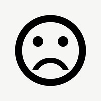 Bad mood emoticon flat icon psd