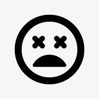 Bad mood emoticon flat icon vector