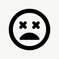 Bad mood emoticon flat icon psd