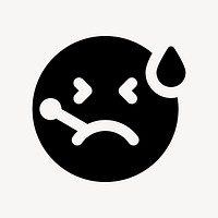 Sick emoticon flat icon vector