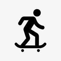 Skateboard flat icon vector