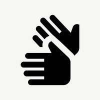 Sign language hand flat icon psd