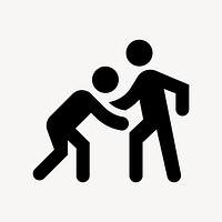 Wrestling flat icon vector