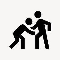 Wrestling flat icon vector