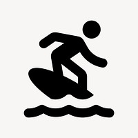 Surfing flat icon vector