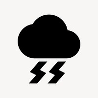 Thunder cloud flat icon vector