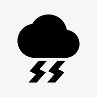 Thunder cloud flat icon psd