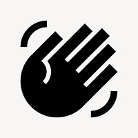 Waving hand flat icon vector