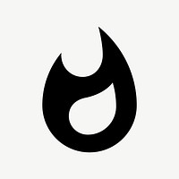 Flame flat icon psd