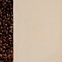 Coffee beans, beige background design