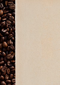 Coffee beans, beige background design