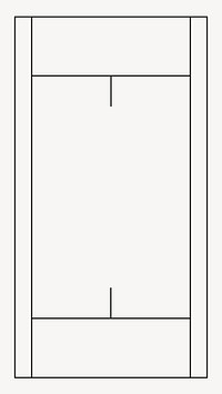 Tennis court outline, design element vector