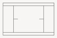 Tennis court outline, design element vector