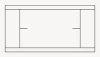 Tennis court outline, design element vector