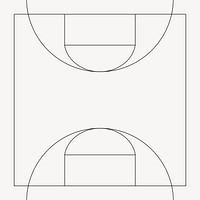 Basketball court outline, design element vector