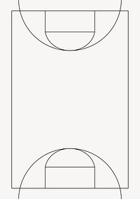 Basketball court outline, design element vector