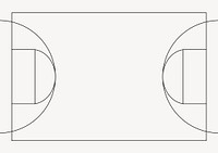 Basketball court outline, design element vector