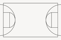 Basketball court outline, design element vector