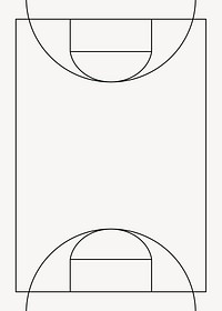 Basketball court outline, design element vector