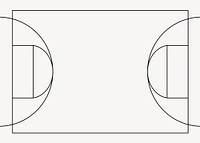 Basketball court outline, design element vector