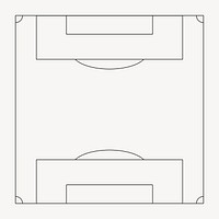 Football pitch outline, design element vector