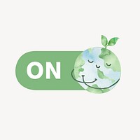 Green globe slide icon