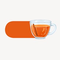 Hot tea slide icon