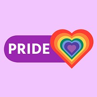 Pride rainbow heart icon