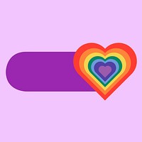 Rainbow heart slide icon